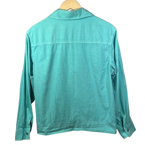 FRESH PRODUCE Women’s Lightweight Button Front Cotton Jacket Blue Size Medium - Picture 11 of 14
